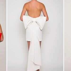 Alexia Maria White Bow Backless (Lauren) Dress in size 2